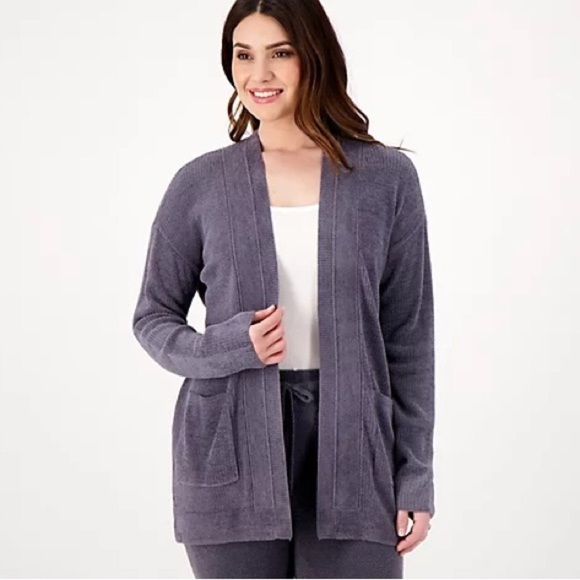 Barefoot Dreams CozyChic Ultra Lite Ribbed Open Front Cardigan - Picture 1 of 6